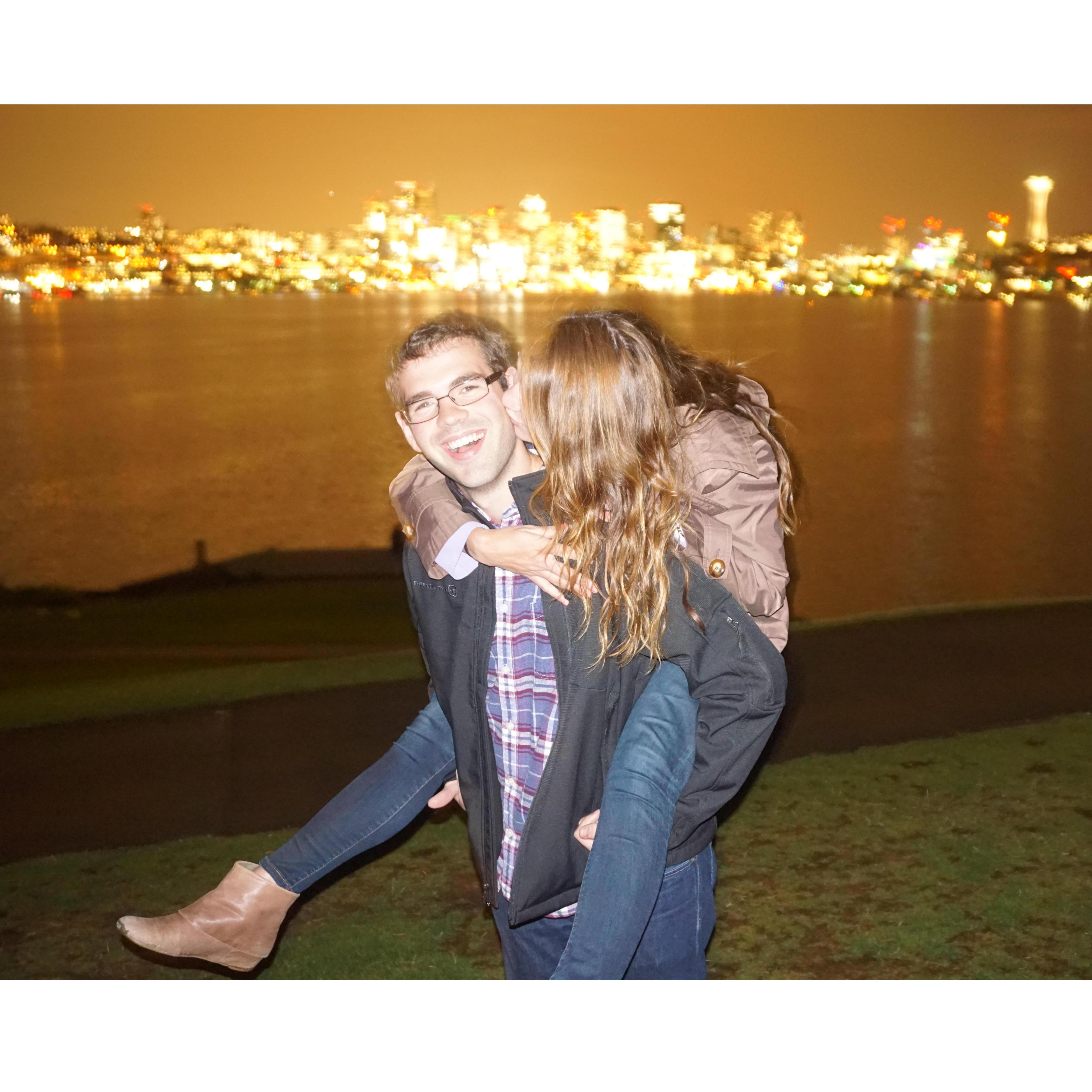 We fell in love in a rainy place.