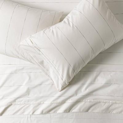 Thin Stripe Organic Cotton Sheet Set Sour Cream/Railroad Gray - Hearth & Hand™ with Magnolia