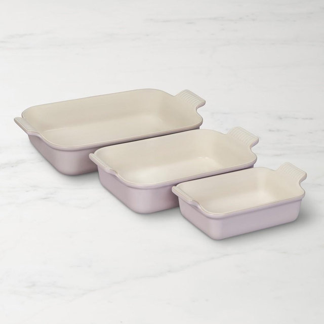 Le Creuset Heritage Open Rectangular Dishes, Set of 3, Shallot