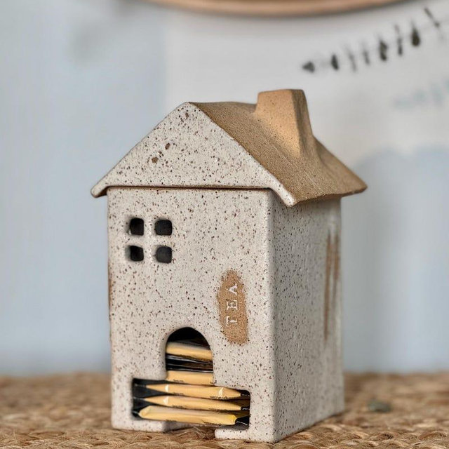 Handmade Ceramic Tea Bag Dispenser: Wabi Sabi Teahouse Decor
