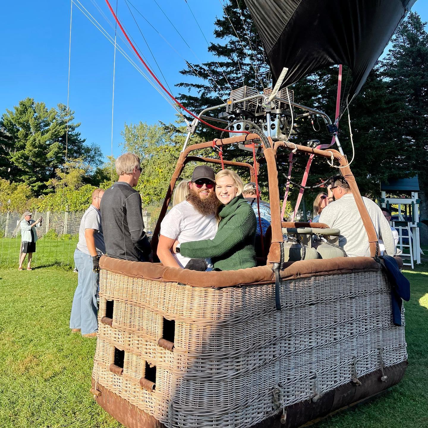 Sarah surprised Jack with a hot balloon ride for an experience birthday gift