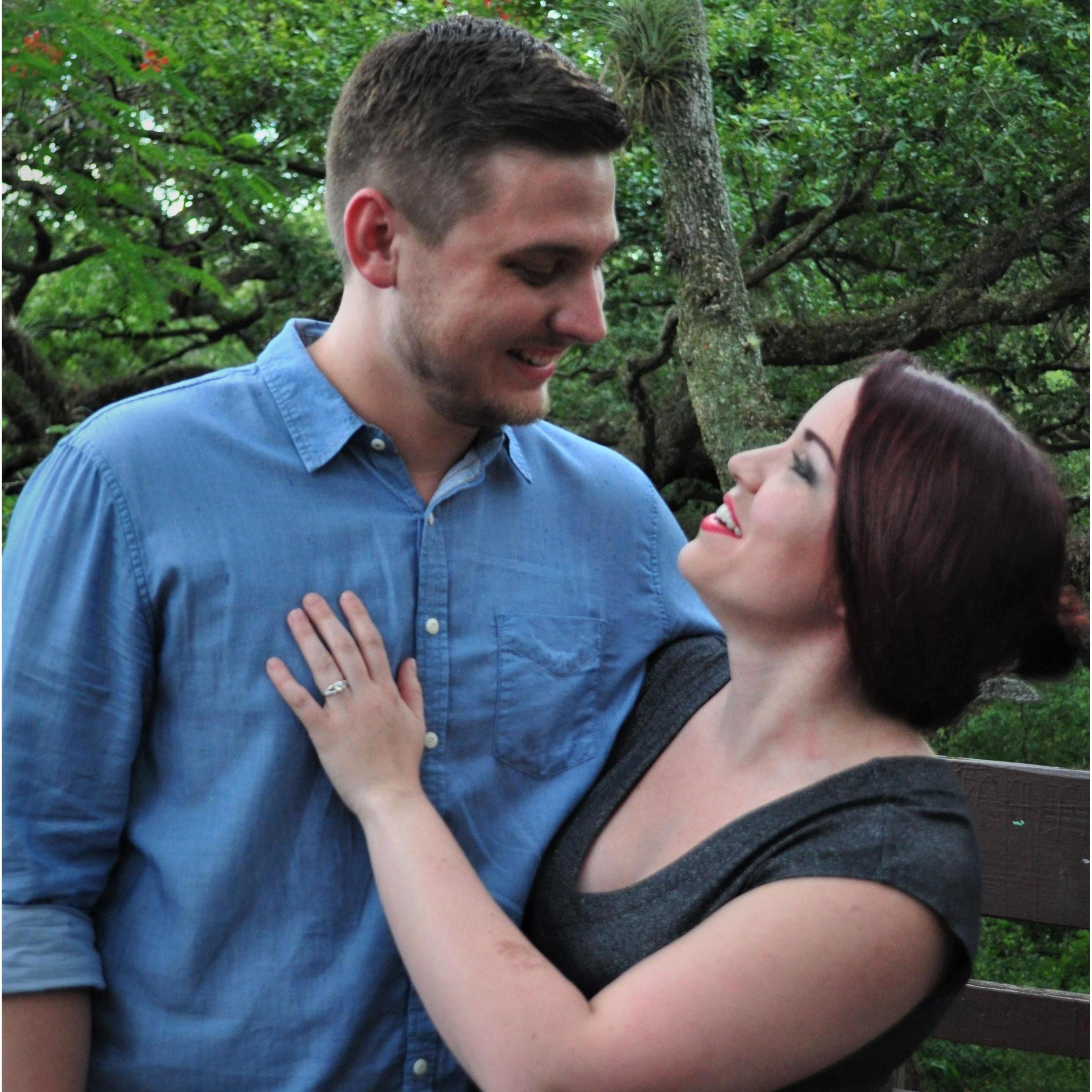 Pardon my awkwardness...I was lured into the forest on date night under the pretense of "checking out some cool trees"....so I was just a tad surprised - and delighted - by all of this.