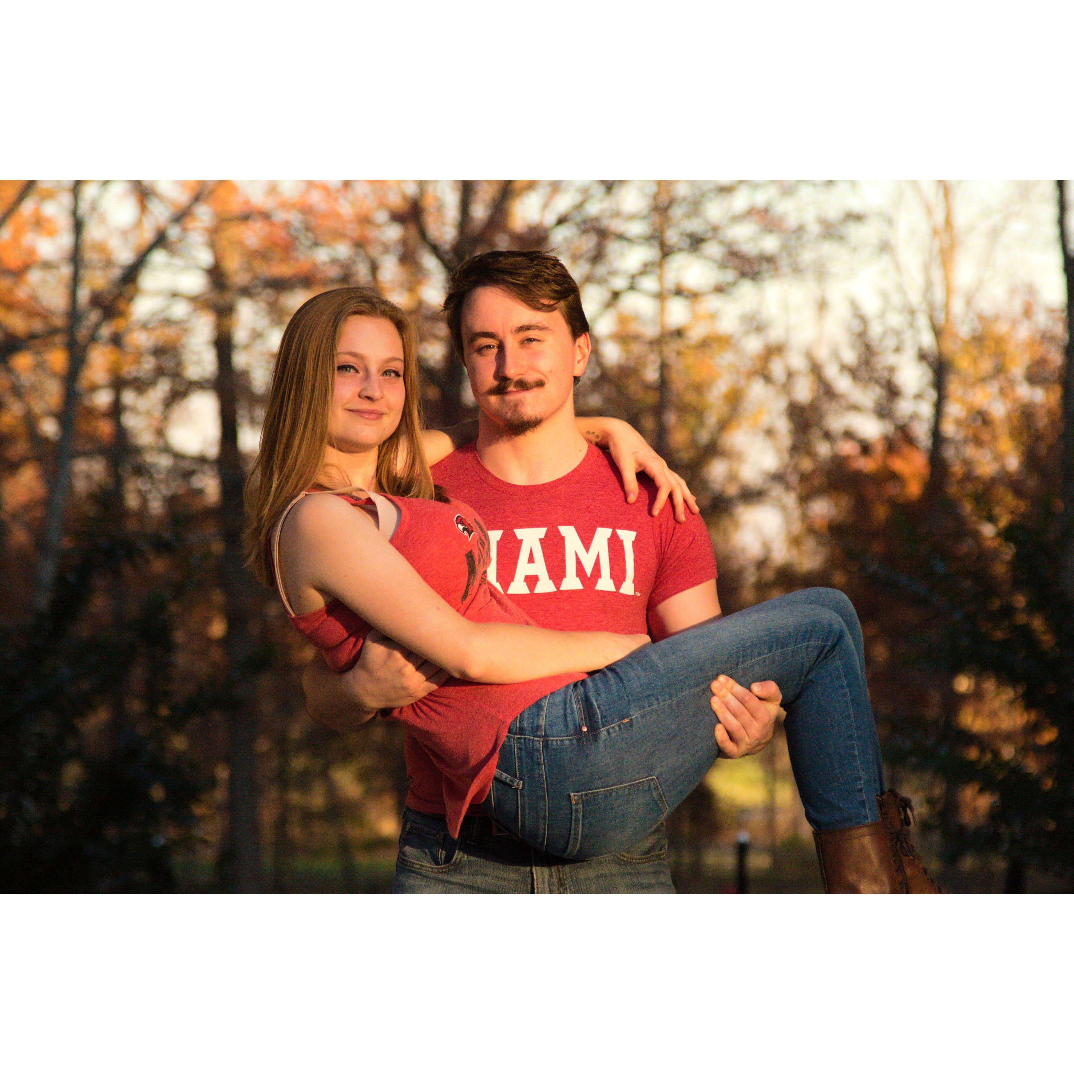Pictures under the arch at Miami University