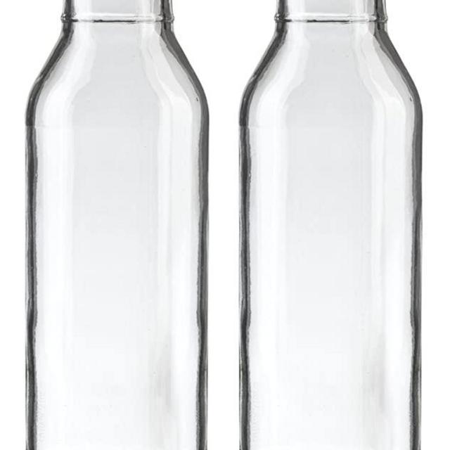 12 oz Professional Clear Glass Thick Wall Sauce Bottle with Drip Resistant Flip Top Cap (2 Pack) for BBQ Sauce, Salad Dressings, more