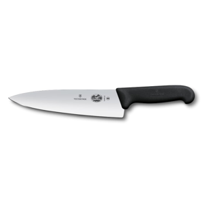 Victorinox Fibrox Pro Chef’s Knife, 8 Inch - Swiss Army Kitchen Knife, High Carbon Stainless Steel Blade, Non-Slip Fibrox Handle, Dishwasher Safe, Black