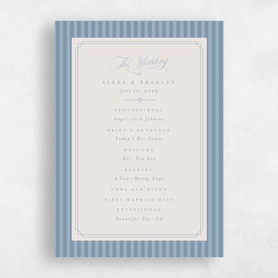 Powder Blue Wedding Program - Loren