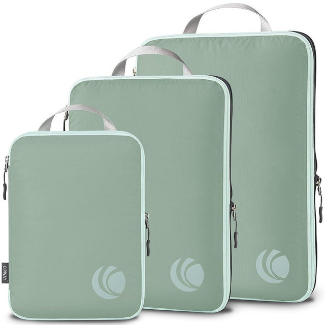 Cipway Compression Packing Cubes, Ultralight Luggage Organizer Bags, Travel Essentials for Carry on Suitcase (3 Piece,Sage Green)