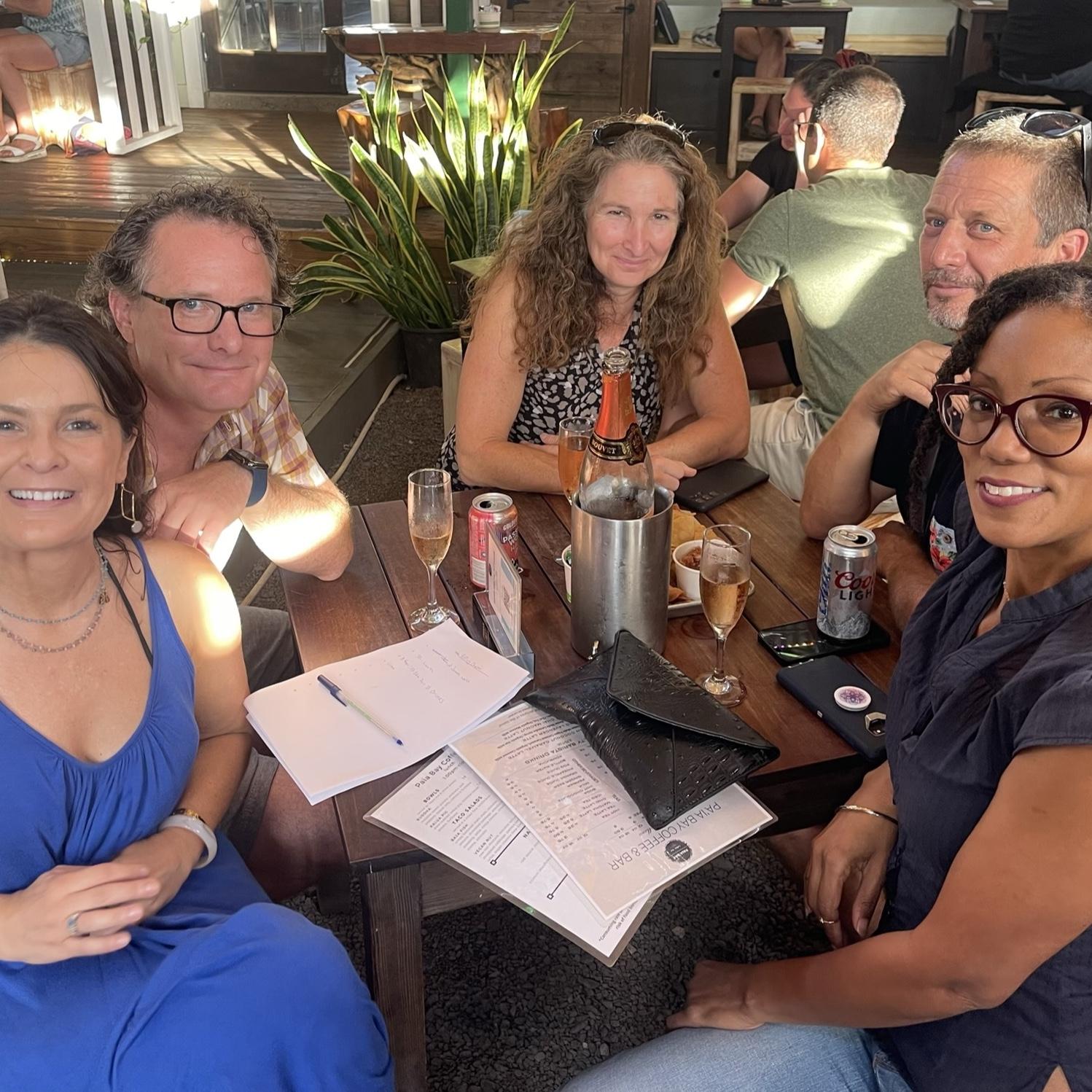 Trivia night the old Paia Bay Coffee on Maui with Kim's friends and Justin's first time meeting them. He passed the test!