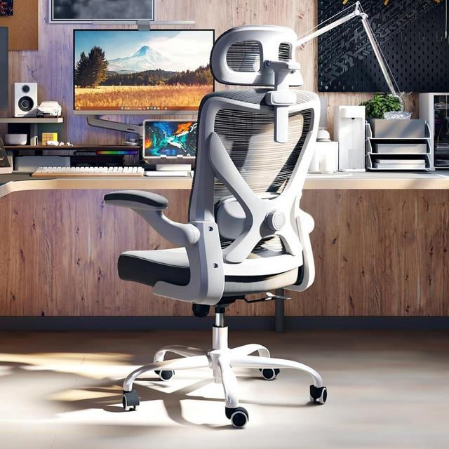Ergalithic Ergonomic Office Chair - X-Shaped Computer Desk Chair Comfy, Gaming Chair, Office Chair with Lumbar Support, Mesh Office Chairs with Headrests, Desk Chair for Long Hours (Grey)