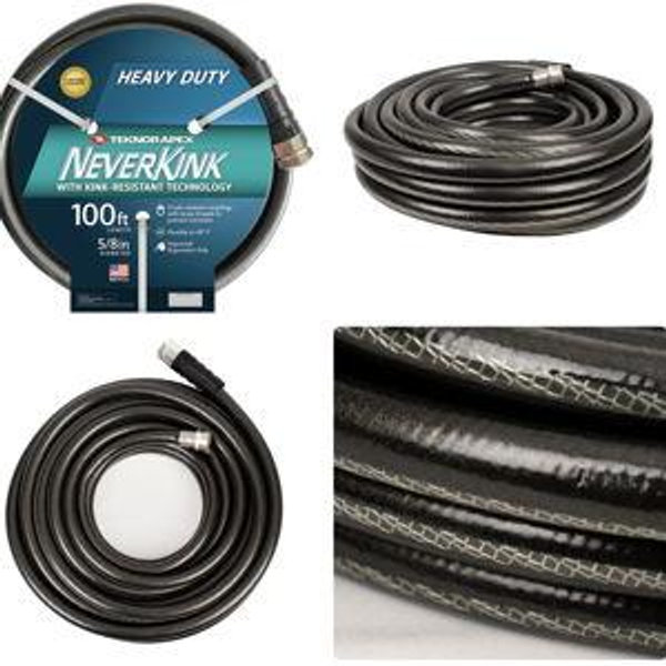 NeverKink Teknor Apex 5/8-in x 100-ft Heavy -Duty Kink Free Vinyl Gray Coiled Hose