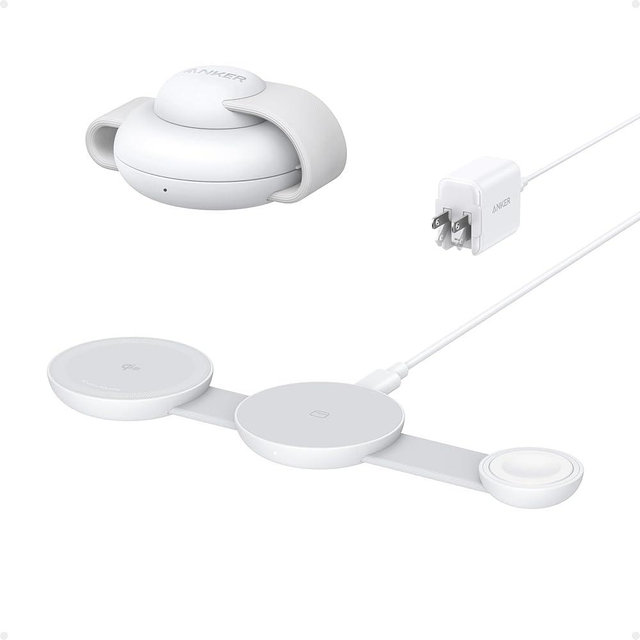 Anker MagSafe Compatible MagGo UFO 3-in-1 Charger, iPhone 16 Wireless Charger Station, Qi2 Certified 15W, Foldable Travel Charging Pad, for iPhone 15/14/13/12, AirPods, Apple Watch (Not a Power Bank)