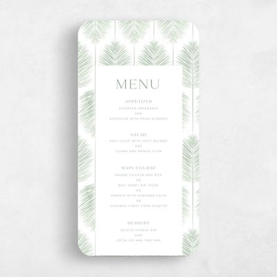 Green Rounded Wedding Menu - Curacao
