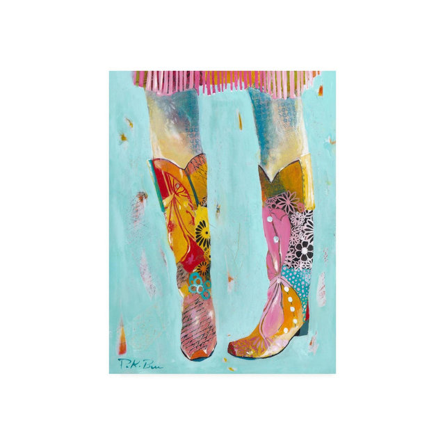 Pamela K. Beer Cowgirl Boots Canvas Art - 24" x 32"