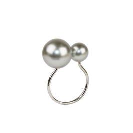Kim Seybert Pearl Gray/Silver Napkin Ring