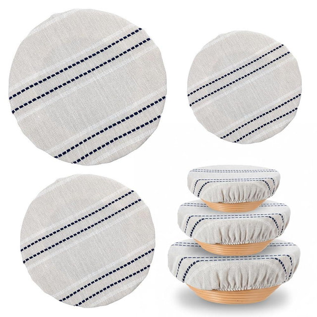 QFGasre Bowl Covers for Bread Proofing, 3 Pcs 3 Sizes Elastic Reusable Food Covers 9/10/13 Inches Baking Dough Basket Food Storage Baking Supplies Cover for Sourdough Bread