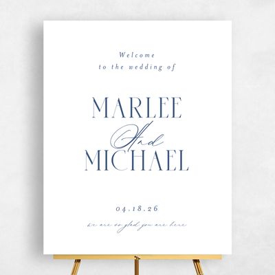 Dark Cobalt, Blue Wedding Sign - Portsmouth Portrait