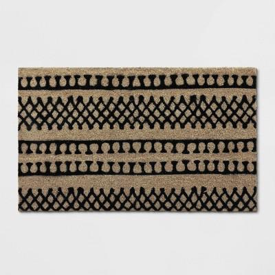 1'6"X2'6"/18"X30" Stripe Tufted Doormat Black - Project 62™