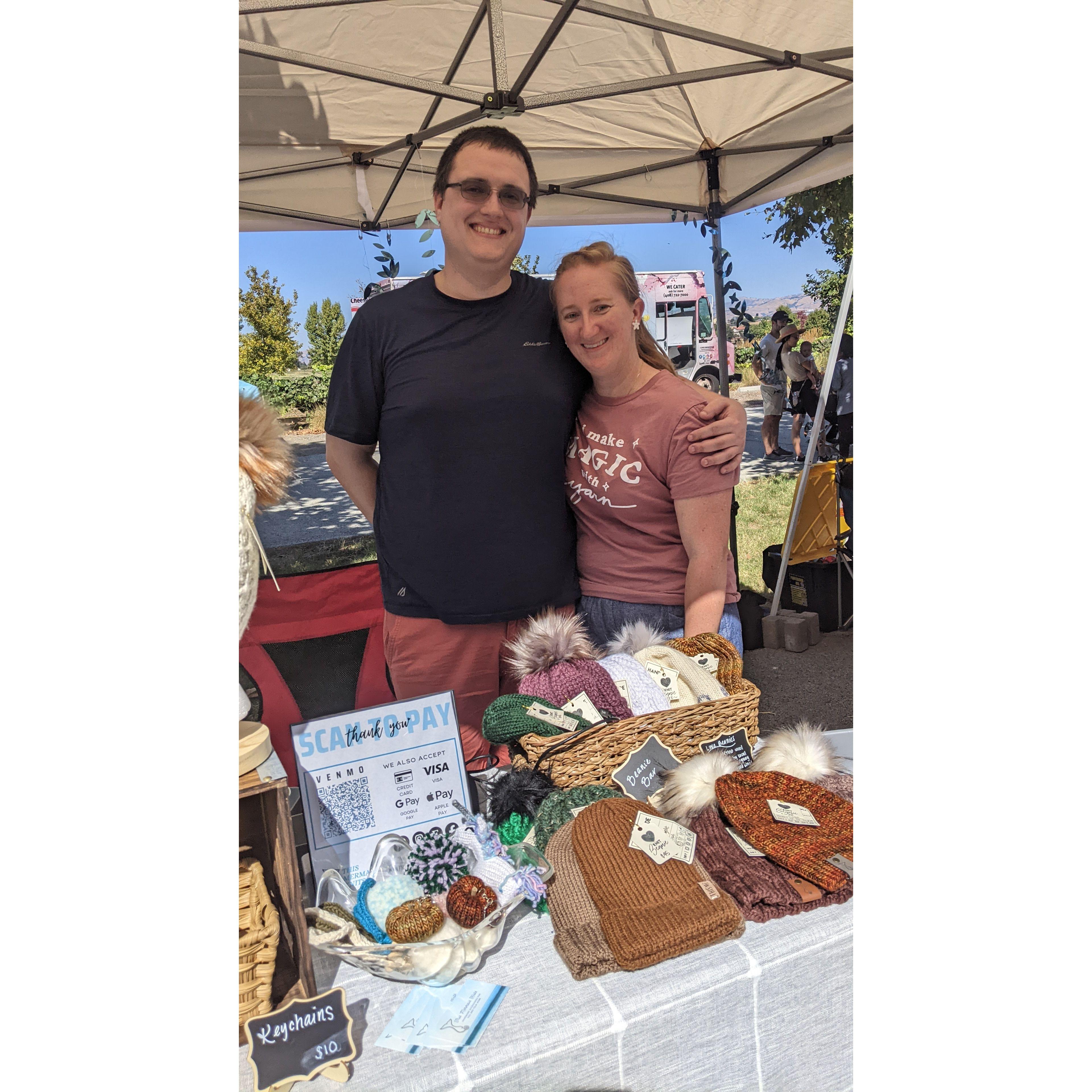 Alex helped me work a fall craft fair in September