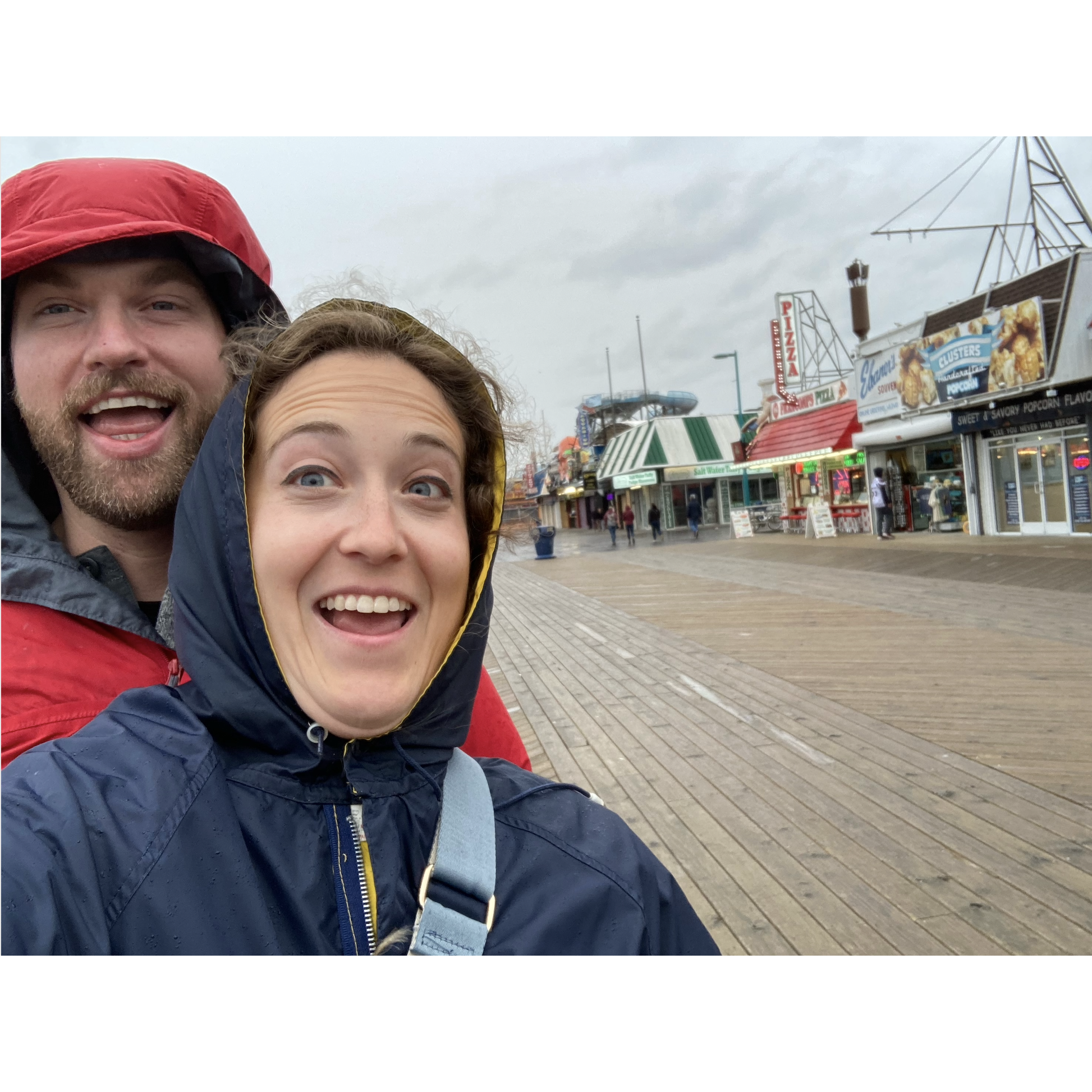 Andy's first visit to the Jersey boardwalk (everything was closed and it was freezing!)