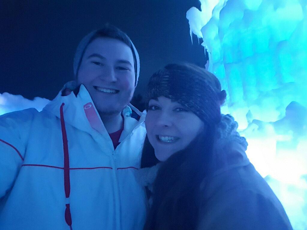 At the ice castles up in Lincoln New Hampshire!