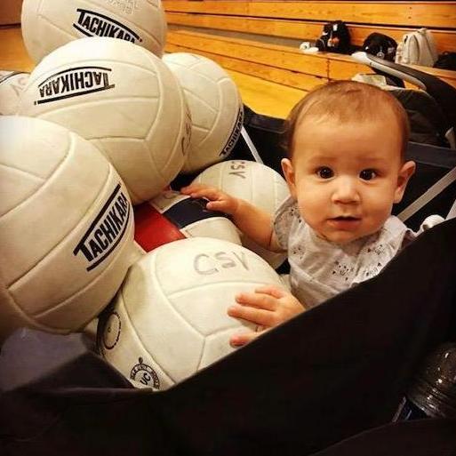 Already on her path to becoming the best volleyball player the world has ever seen! Helping mommy coach the girls! 2019