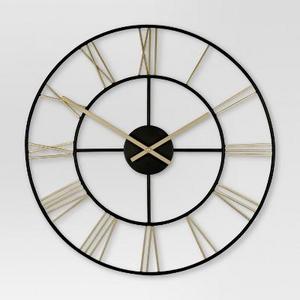 Decorative Wall Clock - Gold/Black - Threshold™