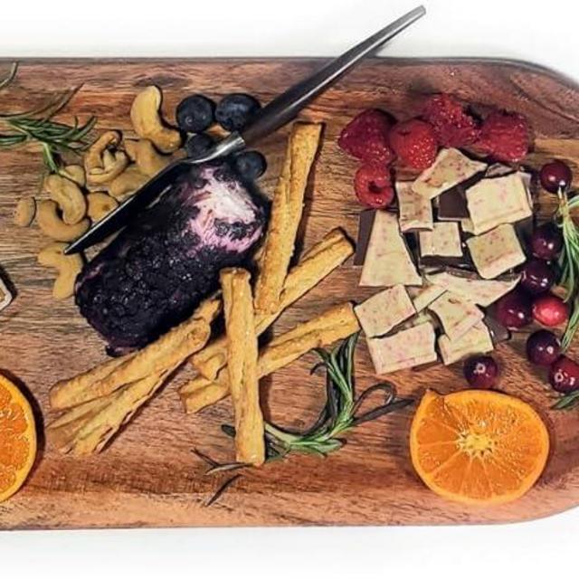 Featherlee - Chopping Serving Charcuterie Cheese Butter and Salsa Serving Tray with Drip Edge