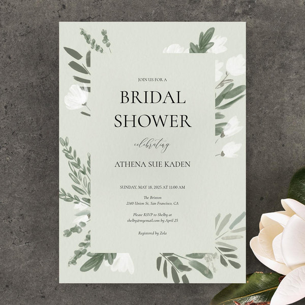 Zola Wedding &amp; Bridal Shower Invitations - Oaklyn Portrait