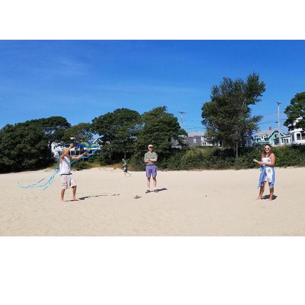 Flying kite on Onset Beach