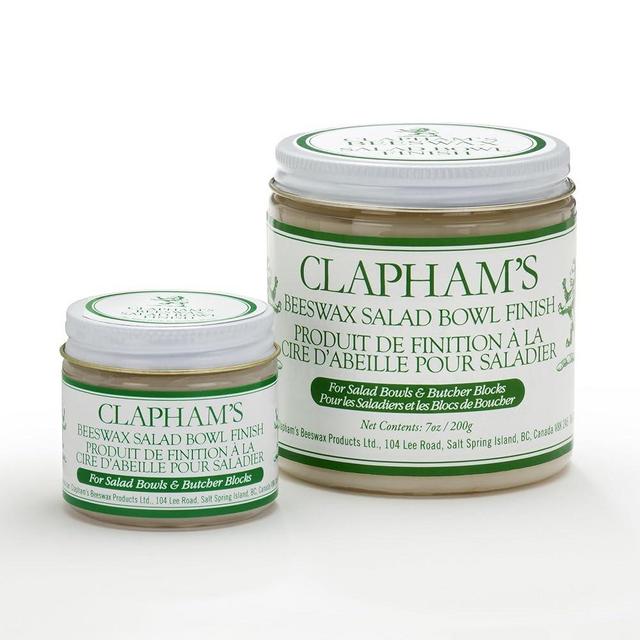 Clapham’s Beeswax All-Natural Food-Safe Salad Bowl Finish For Wooden Bowls, Cups, Cutting Boards, Cribs & Toys (1.75 oz/50g)