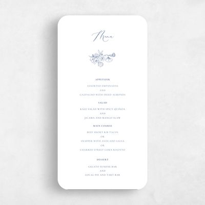 White Rounded Wedding Menu - Abelli