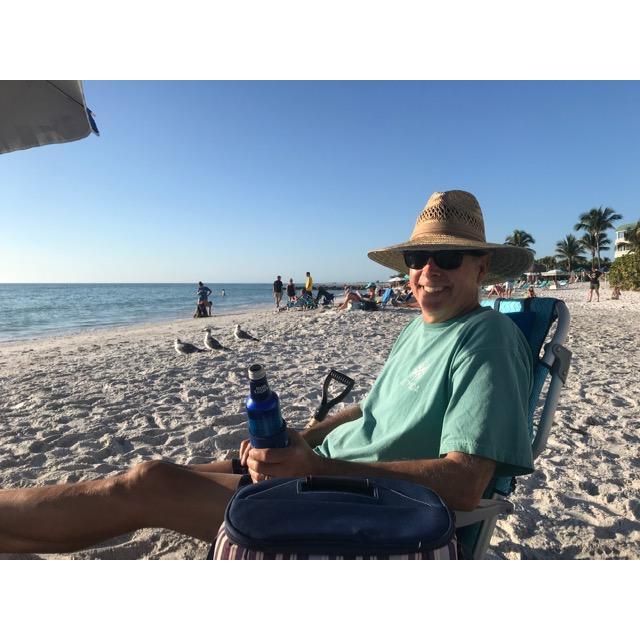 Chill on the beach with a refreshing drink.