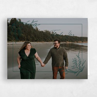 Green Winter Wedding Thank You - Bellevue Photo