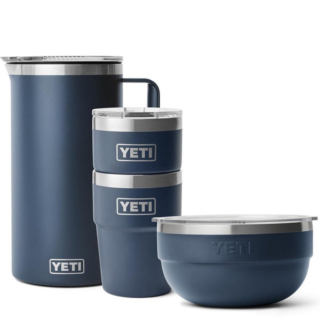 YETI Rambler (2) 16 oz Stackable Tumbler, 2 Quart Bowl, 64 oz Pitcher with MagSlider Lid, Navy