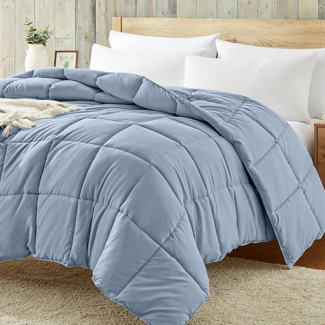 Homelike Moment Lightweight Queen Comforter-Blue Down Alternative Bedding Comforters Queen Size, All Season Duvet Insert Quilted Reversible Bed Comforter Soft Queen/Full Size, 88x88IN