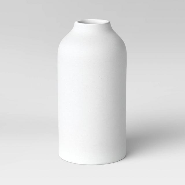 10" x 5" Texture Ceramic Vase White - Project 62™