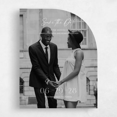 White Half arch Wedding Save the Date - Pinellas Photo