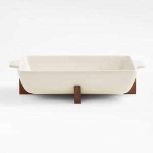 Oven-to-Table Rectangle Baking Dish with Wood Stand
