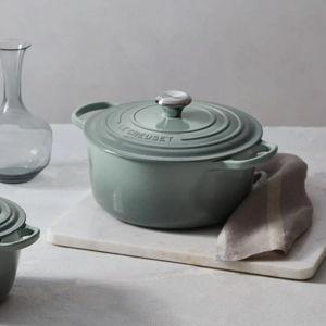 Le Creuset Enameled Cast Iron Signature Round Dutch Oven, 5.5 qt., Sea Salt