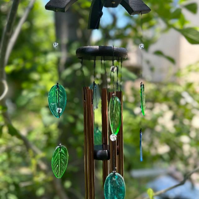 Garden Chime Beautiful Sound Metal, Glass, & Card. for Her, Grandma, Mom, Mother's Day, Friend, Sister. Spiritual, Upcycle Art USA
