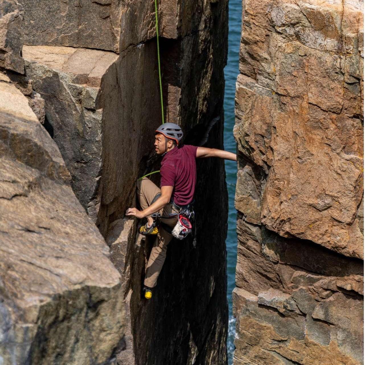 Climbing Otter Cliffs in Acadia