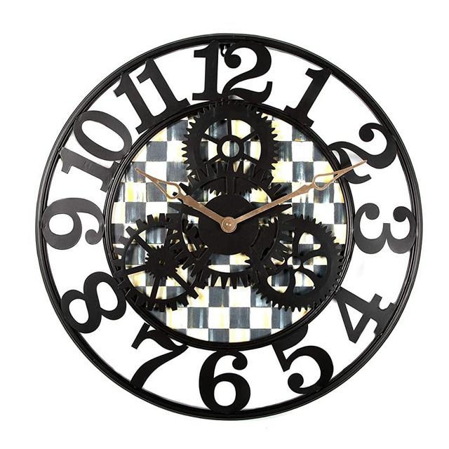 MacKenzie-Childs Farmhouse Wall Clock, Clock for Living-Room Decor, Courtly Check, Small