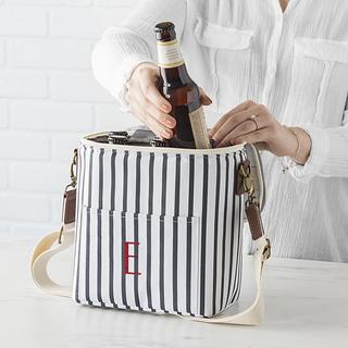 Personalized Striped Bottle Cooler