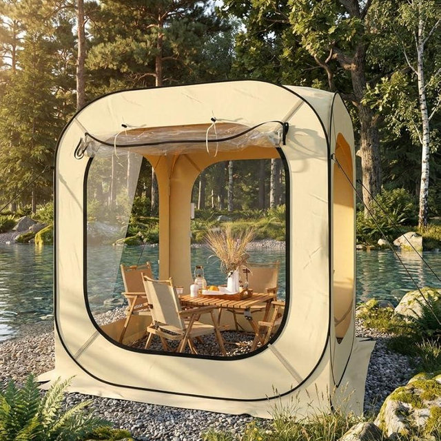6X6 ft Outdoor Pop Up Bubble Tent, Garden Dome Igloo Tent 4-6 Person All-Weather Shelter Pod for Camping, Backyard Events, Beach