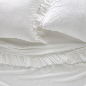 White King Organic Cotton Spa Sateen Ruffled Sheet Set