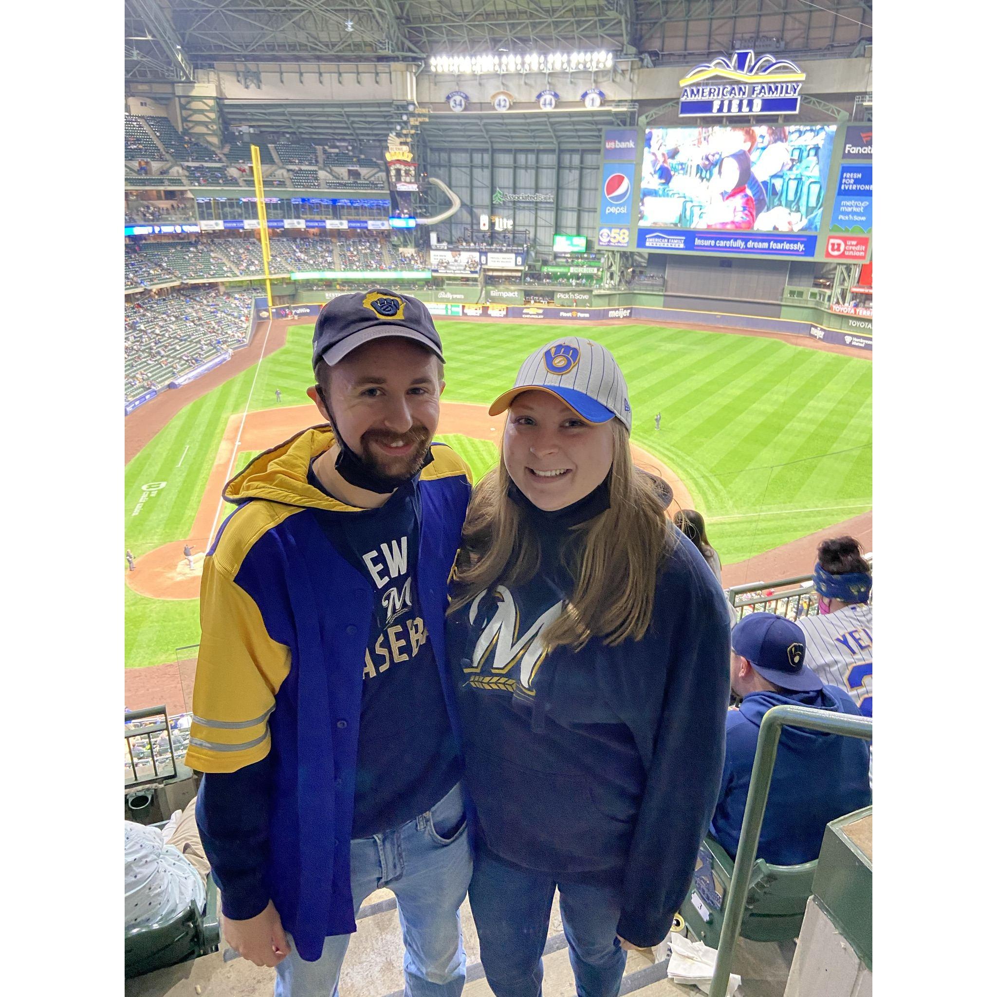Our first Brewers game!