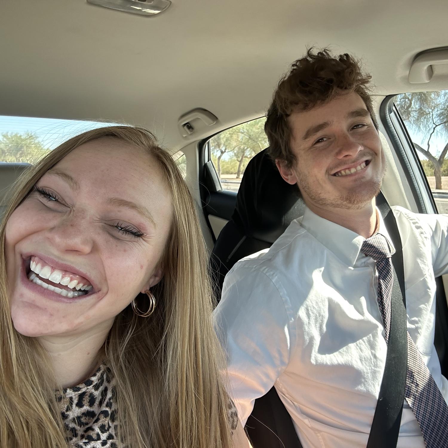 Probably running late for church :)
