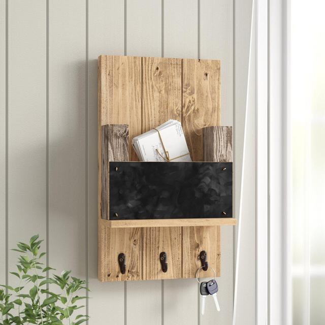 Sibeudu Mail Holder with Chalkboard and Hooks