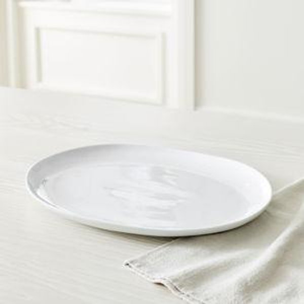 Organic Porcelain Serveware - Small Platter - 12"D