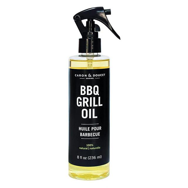 CARON & DOUCET - BBQ Grill Cleaner Oil | 100% Plant-Based & Vegan | Best for Cleaning Barbeque Grills & Grates | Use with Wooden Scrapers, Brushes, Accessories & Tools | Great Gift for Dad! (8oz)